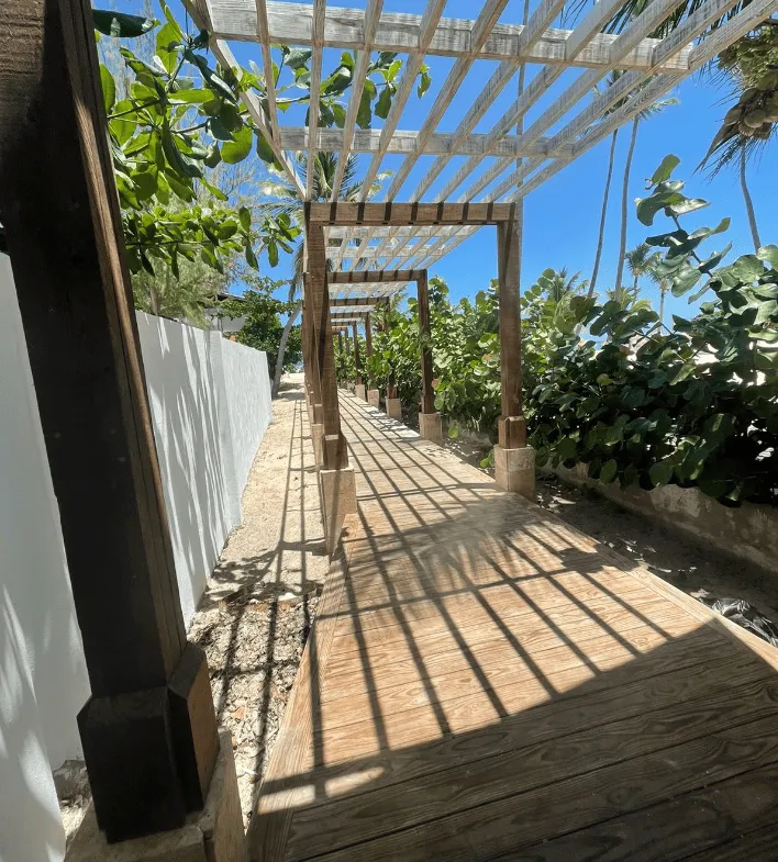 Path to walk to Los Corales Beach in Punta Cana
