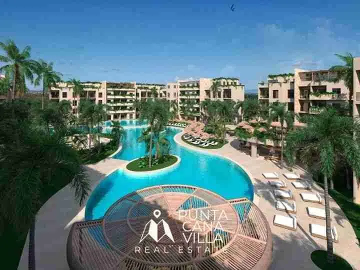 Impressive Two Bedroom Condo for sale Punta Cana steps away from the beach with pool views