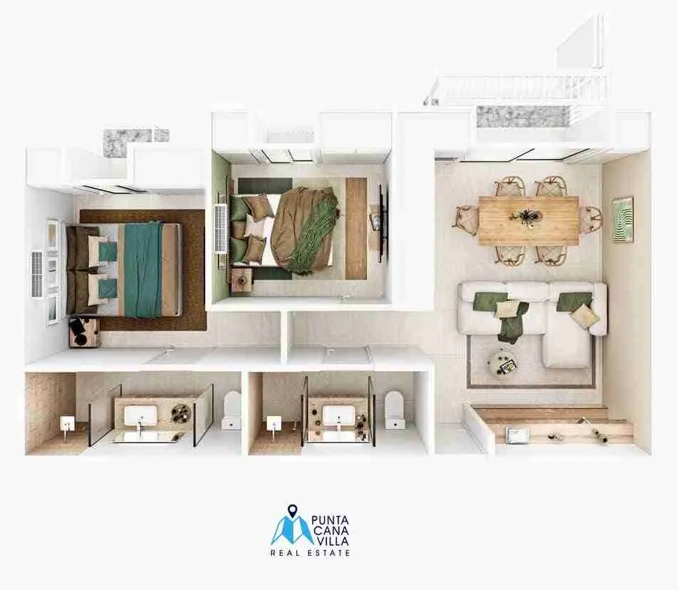 Amazing Two Bedroom Condo For Sale in Macao, Punta Cana In Gated Community (8)