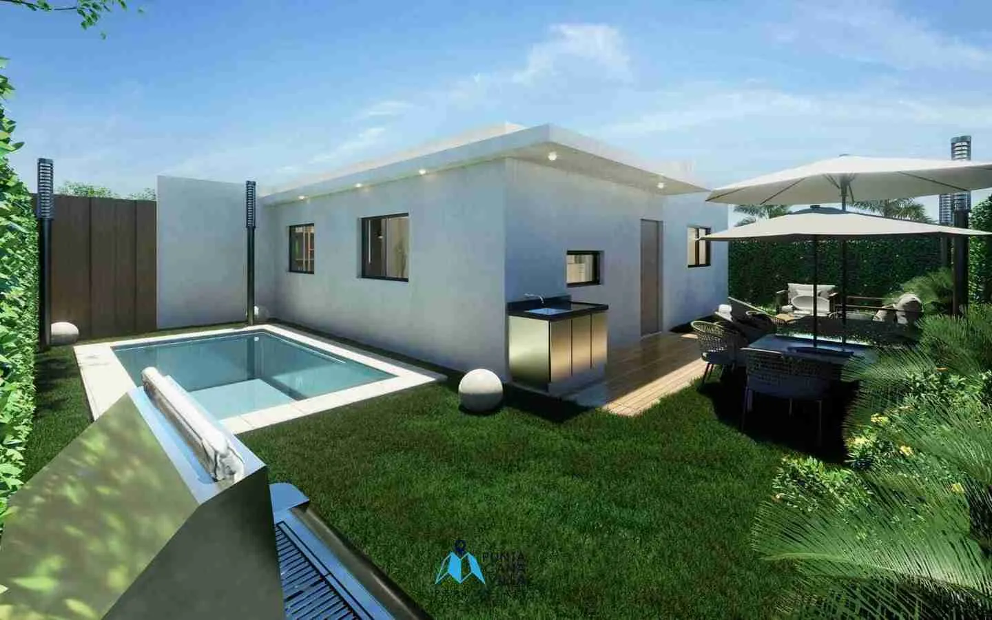 Cozy one bedroom villa for sale in Bavaro, Punta Cana with outdoor gym ()