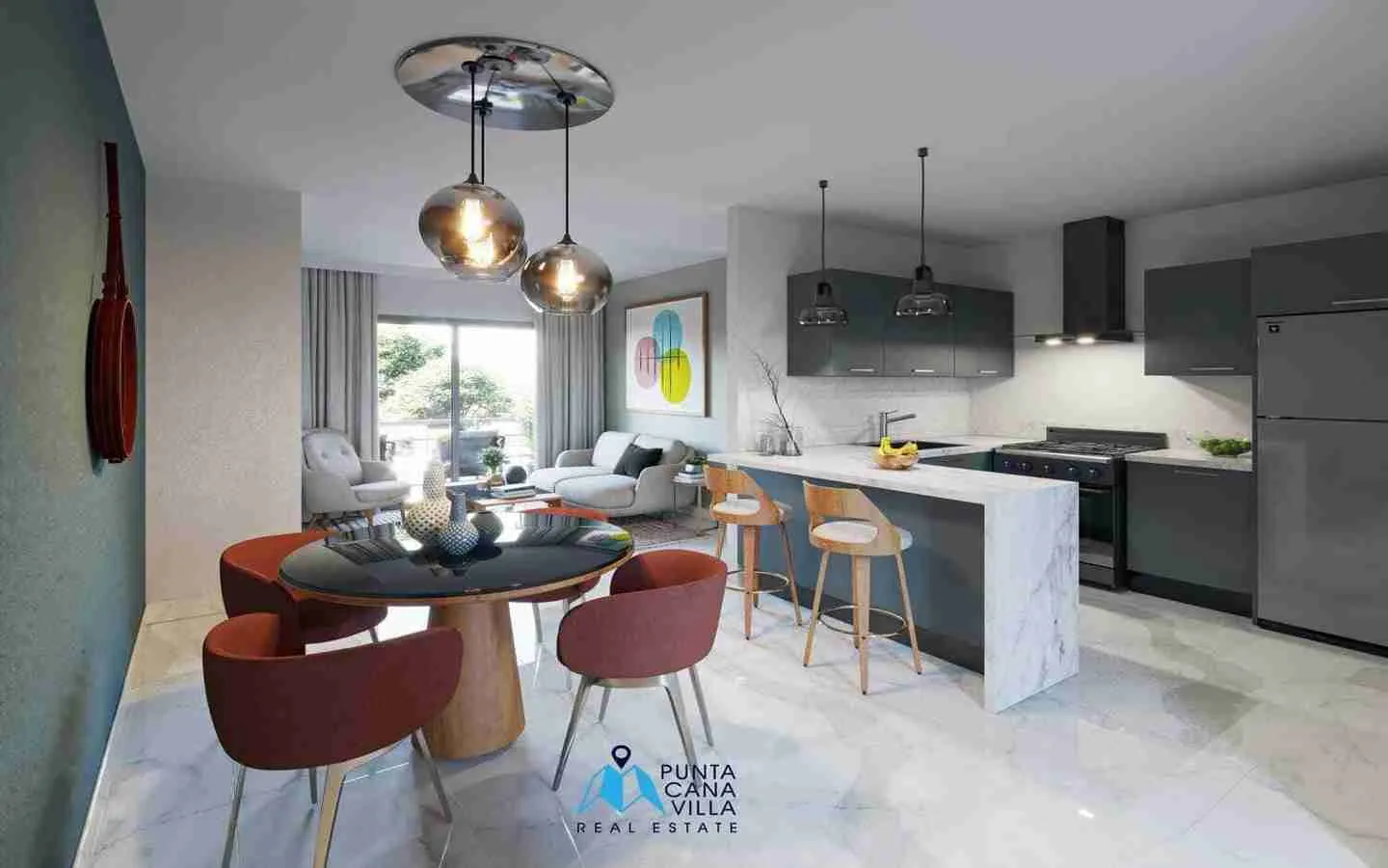Luxurious three bedroom condo for sale in Bavaro, Punta Cana with balcony ()