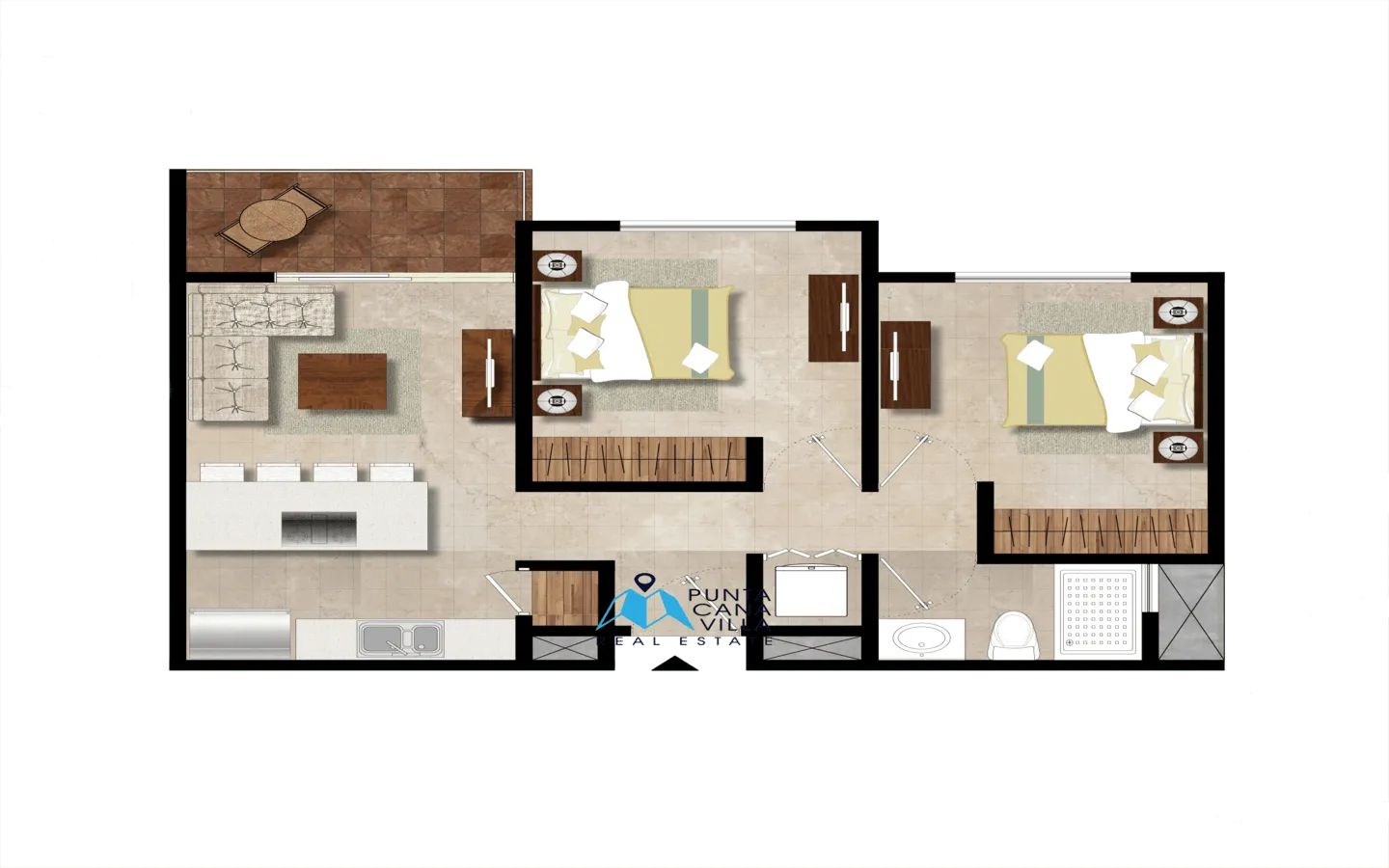 Lovely two bedroom condo for sale in Bavaro, Punta Cana with appliances included ()