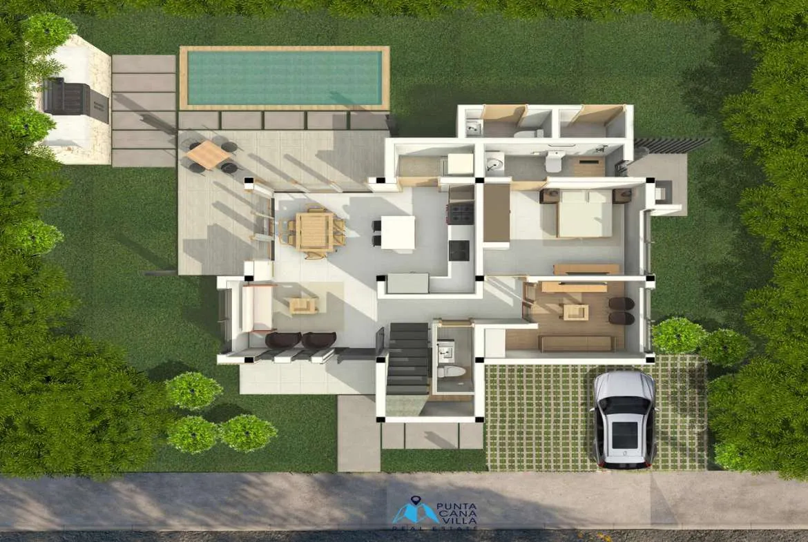 Lovely three bedroom duplex villa for sale in Bavaro, Punta Cana near Downtown, Daos Villas ()