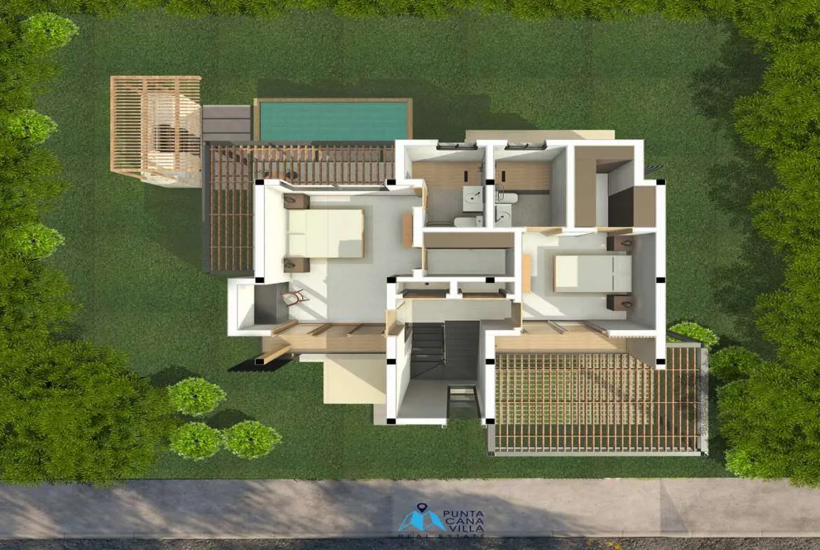 Lovely three bedroom duplex villa for sale in Bavaro, Punta Cana near Downtown, Daos Villas ()