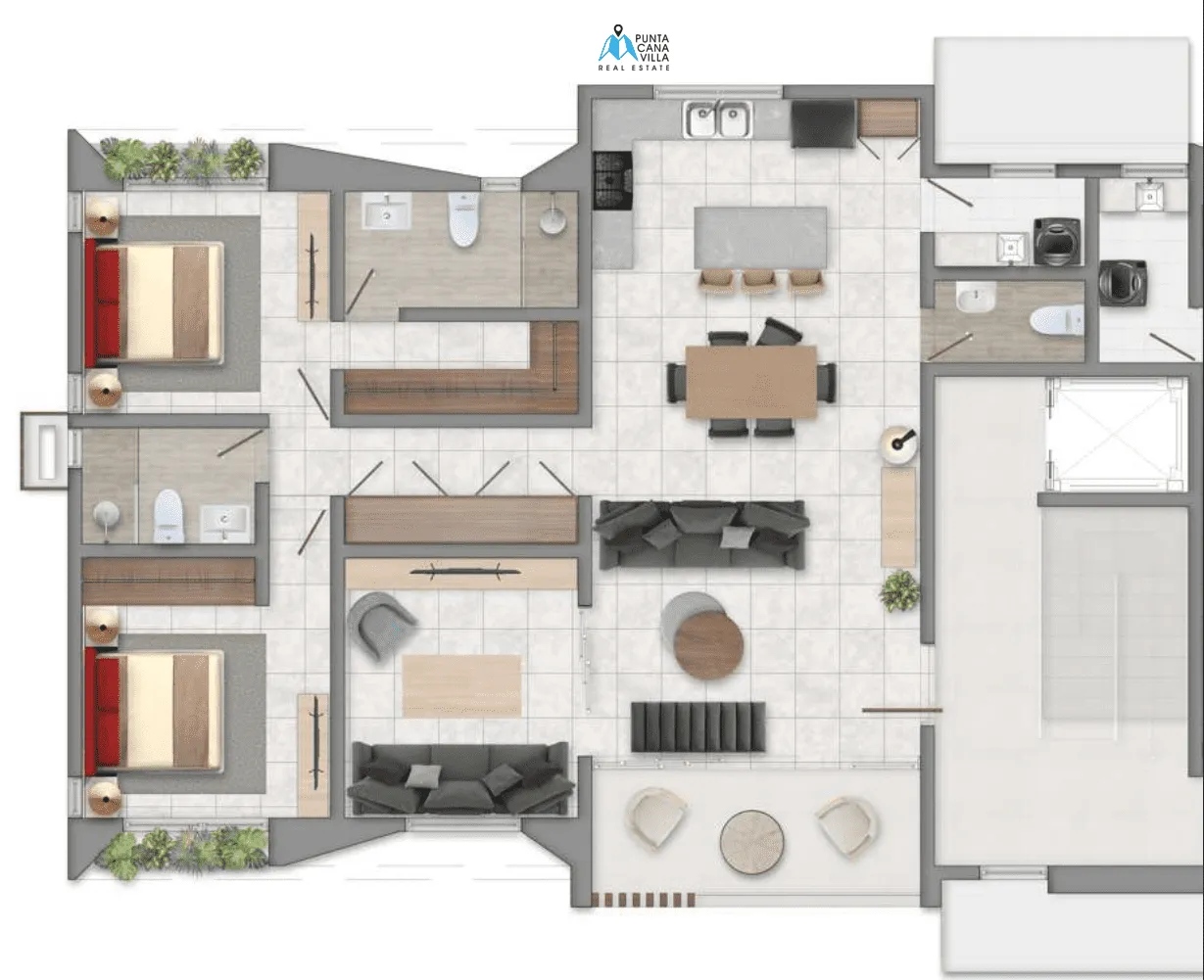 Le coucher de soleil : Condo chic d’une chambre à coucher à vendre à Vista Cana