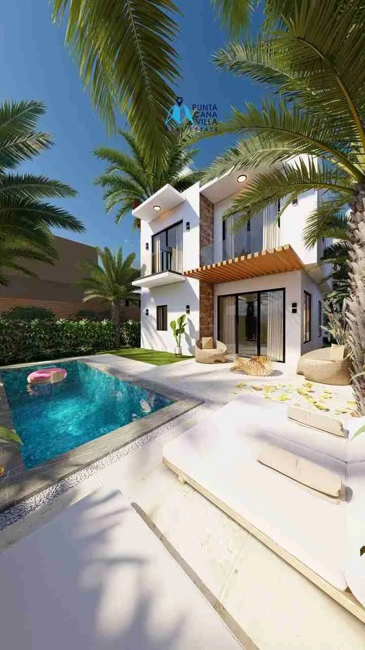 palmeras resipal punta cana villa for sale two bedroomsPATIO PISCINA