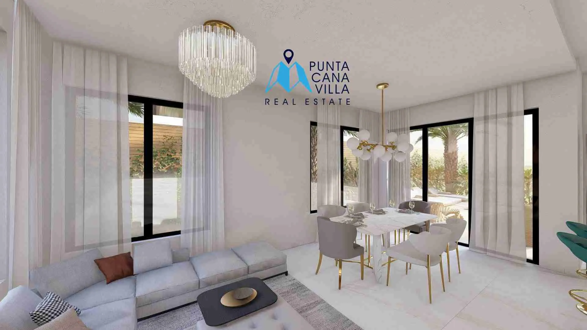 palmeras resipal punta cana villa for sale two bedroomsSALA COMEDOR