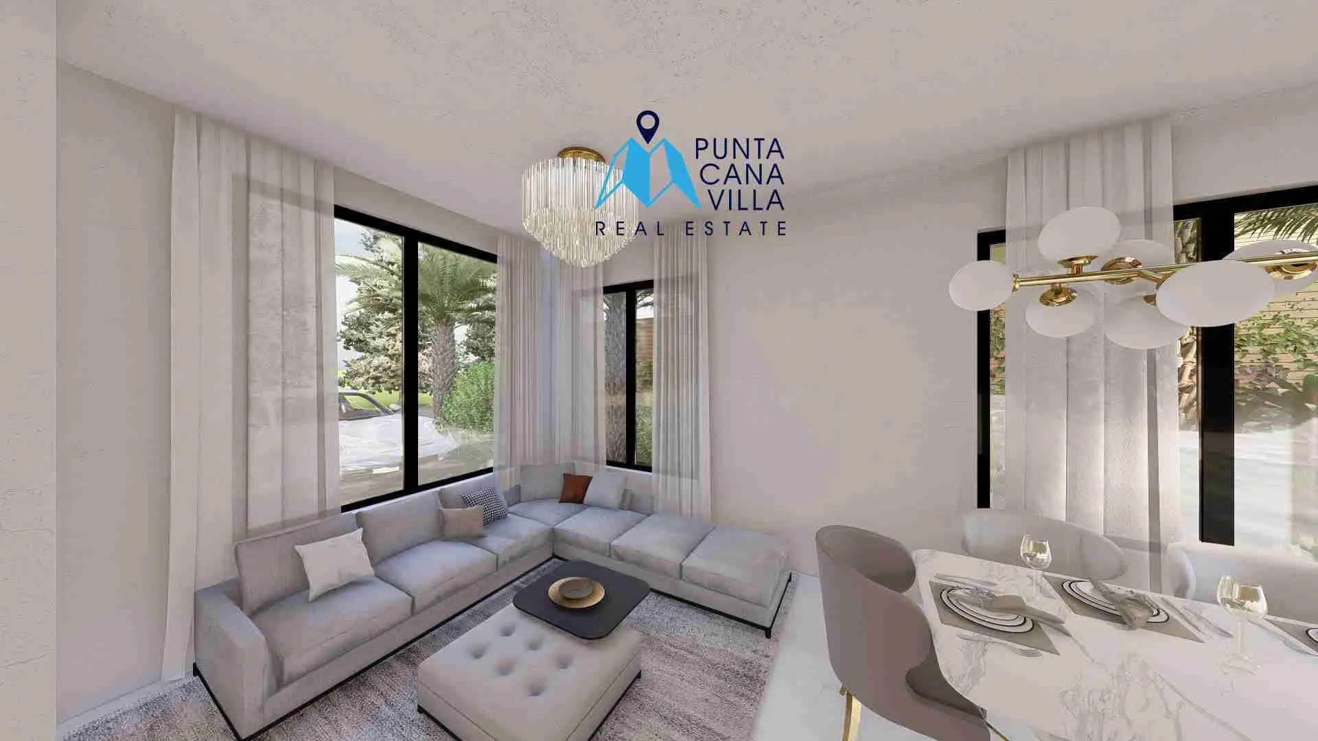 palmeras resipal punta cana villa for sale two bedroomsSALA