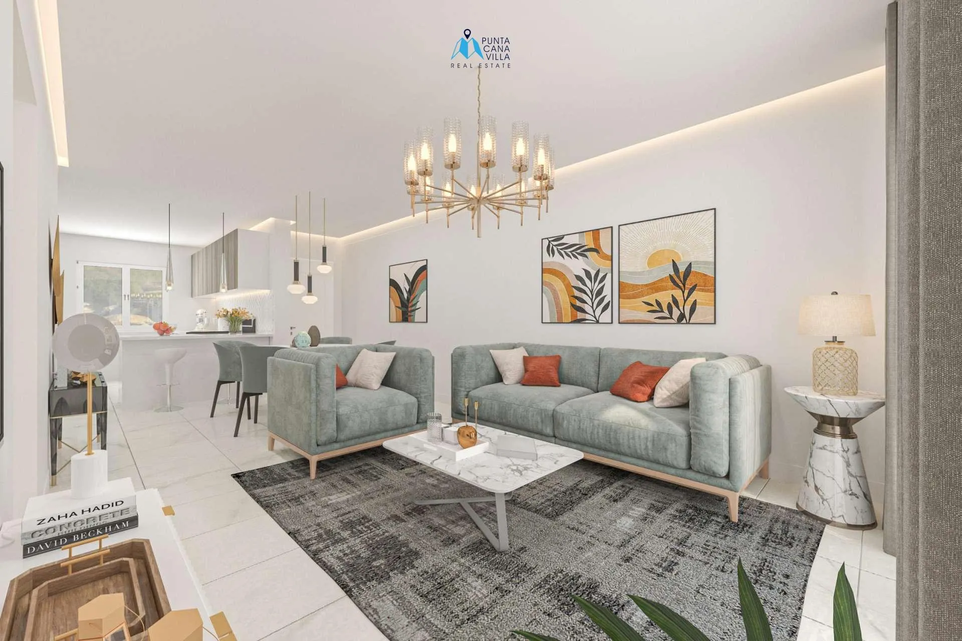 Palms Oasis, Living , condos for sale Punta Cana