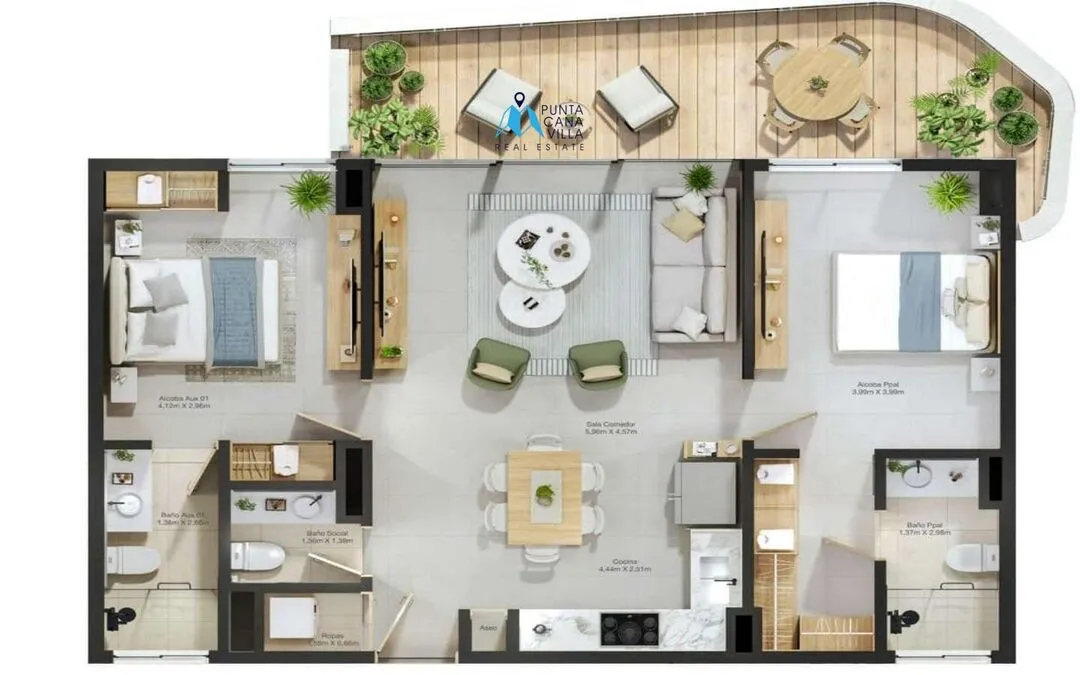 Attractive Two Bedroom Condo For Sale In Punta Cana ()
