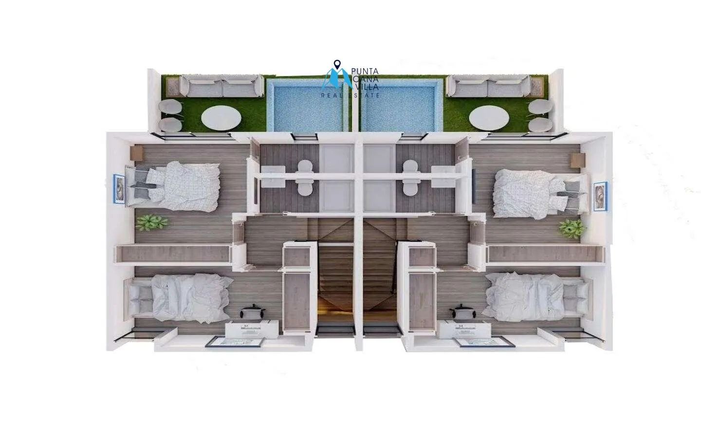 Bavaro, Two Bedroom Duplex Villa For Sale In Bavaro, Punta Cana, Allegra Park Punta Cana ()