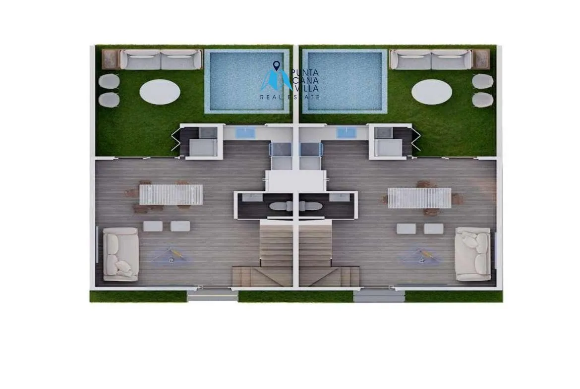 Bavaro, Two Bedroom Duplex Villa For Sale In Bavaro, Punta Cana, Allegra Park Punta Cana ()
