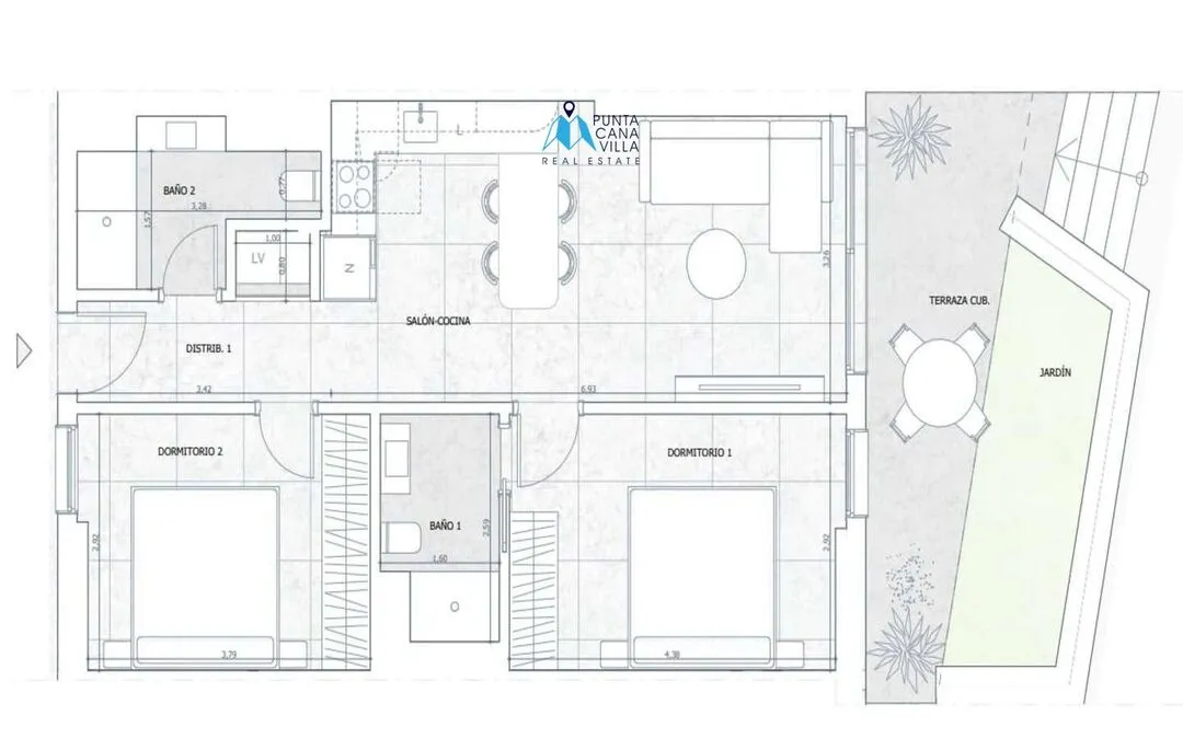 Cabeza de Toro, Two Bedroom Condo For Sale In Punta Cana, Moon Garden ()