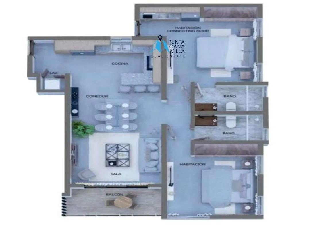 El Cortesito, Two Bedroom Condo For Sale In Bavaro, Punta Cana, Palm Beach Bavaro ()
