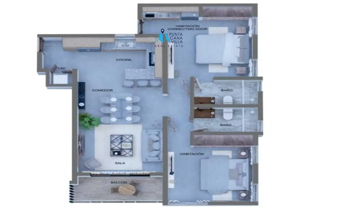 El Cortesito, Two Bedroom Condo For Sale In Bavaro, Punta Cana, Palm Beach Bavaro ()