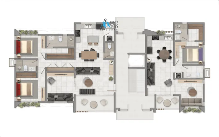 Precioso Tres Dormitorios Apartamento En Venta En Vista Cana, Bavaro, Punta Cana