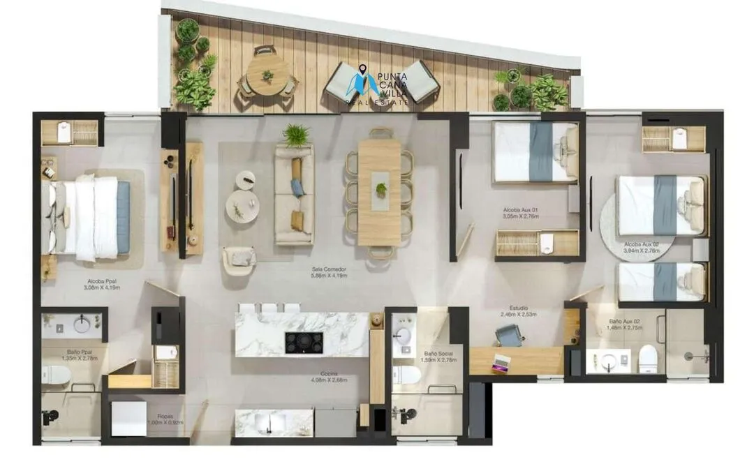 Spacious Three Bedroom Condo For Sale In Punta Cana () Spacious Three Bedroom Condo For Sale In Punta Cana ()