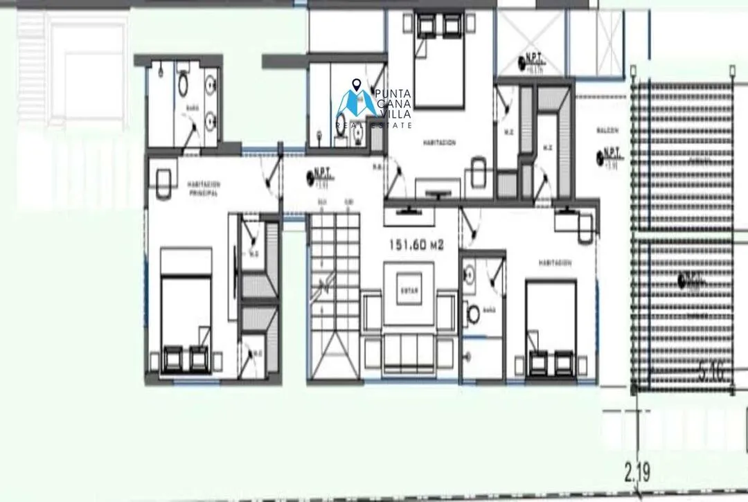 Floor Plans, Three Bedroom Villa For Sale In Las Canas, Cap Cana