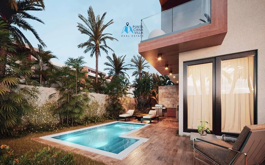 Downtown Punta Cana, Three Bedroom Duplex Villas For Sale In Punta Cana, The Garden ()