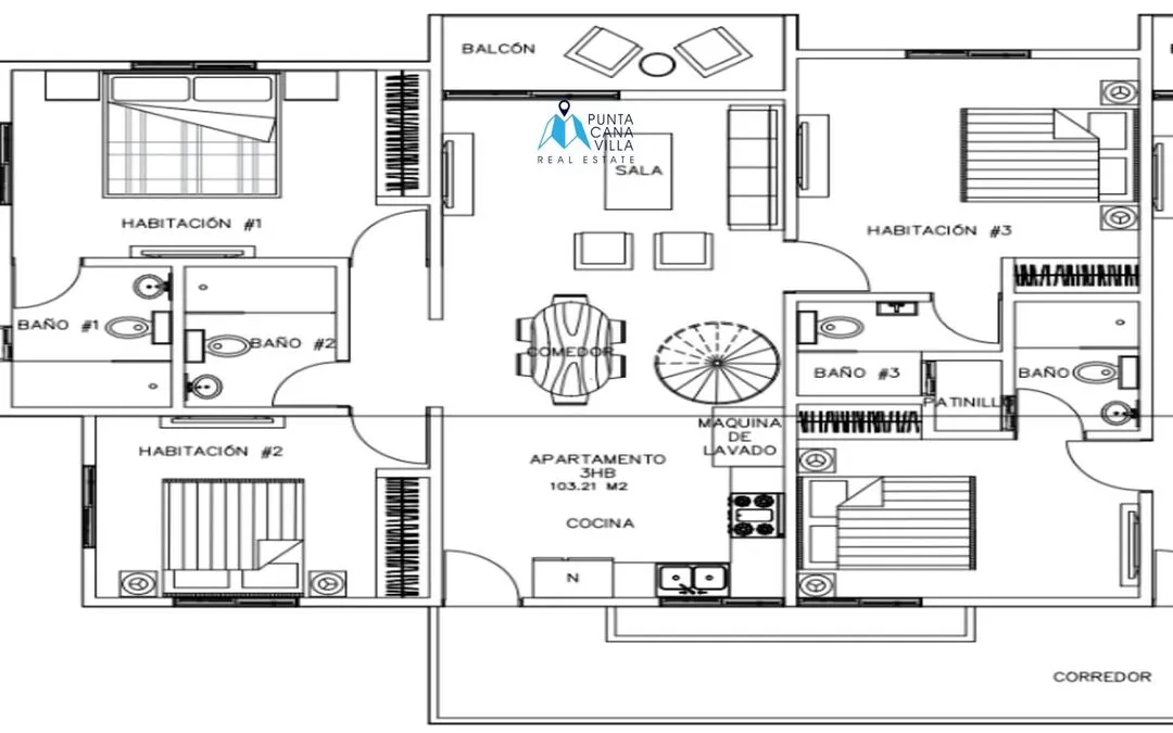 Veron, Three Bedroom Penthouse For Sale In Bavaro, Punta Cana, Vida Azul Punta Cana ()