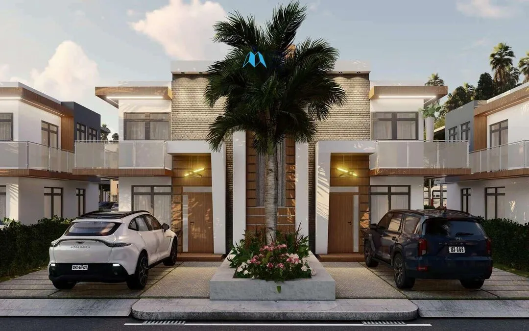 À vendre à Punta Cana, maison de ville de deux chambres à Bavaro
