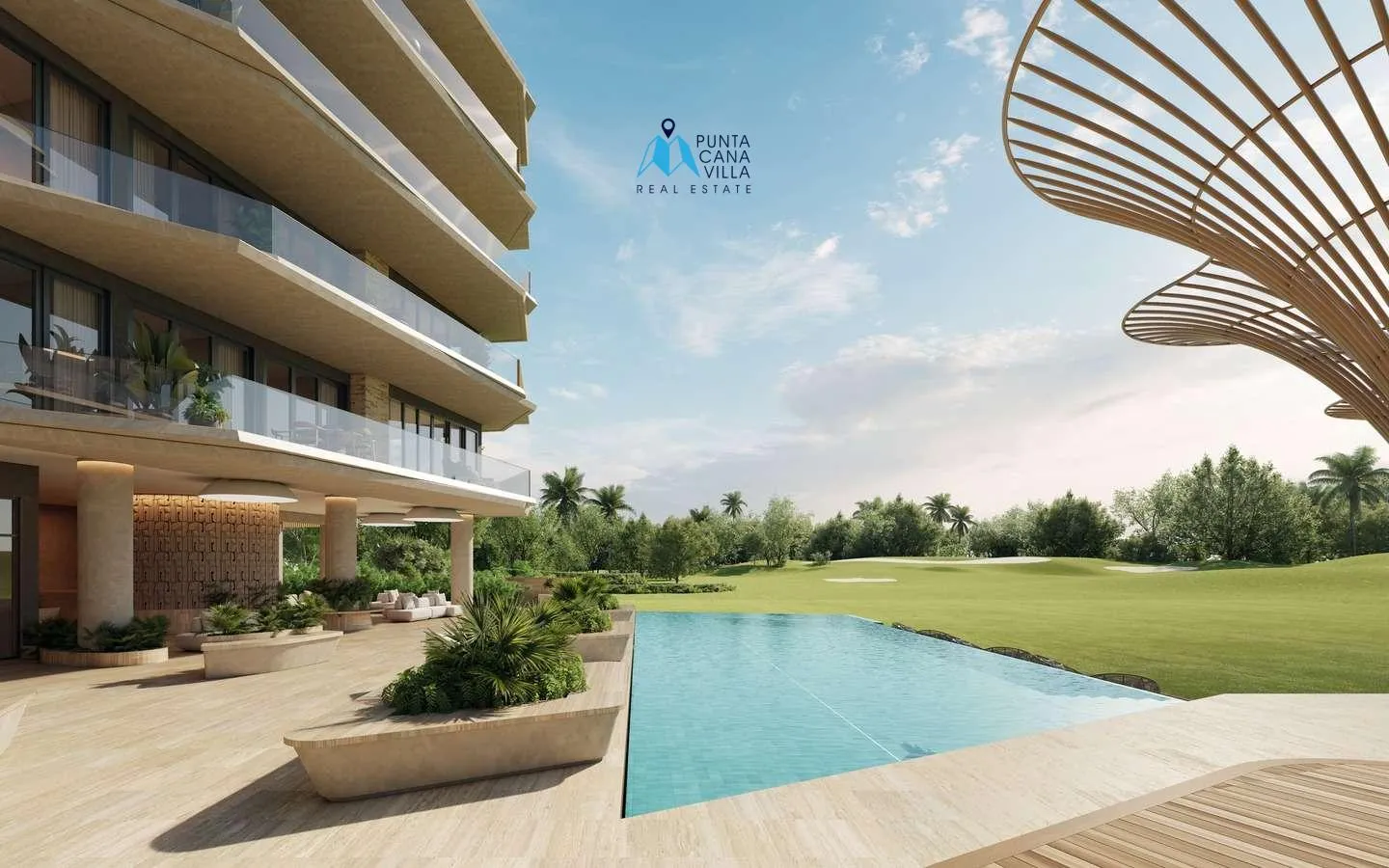 Las Iguanas Golf, Cap Cana, Appartement de trois chambres à vendre avec accès à la plage