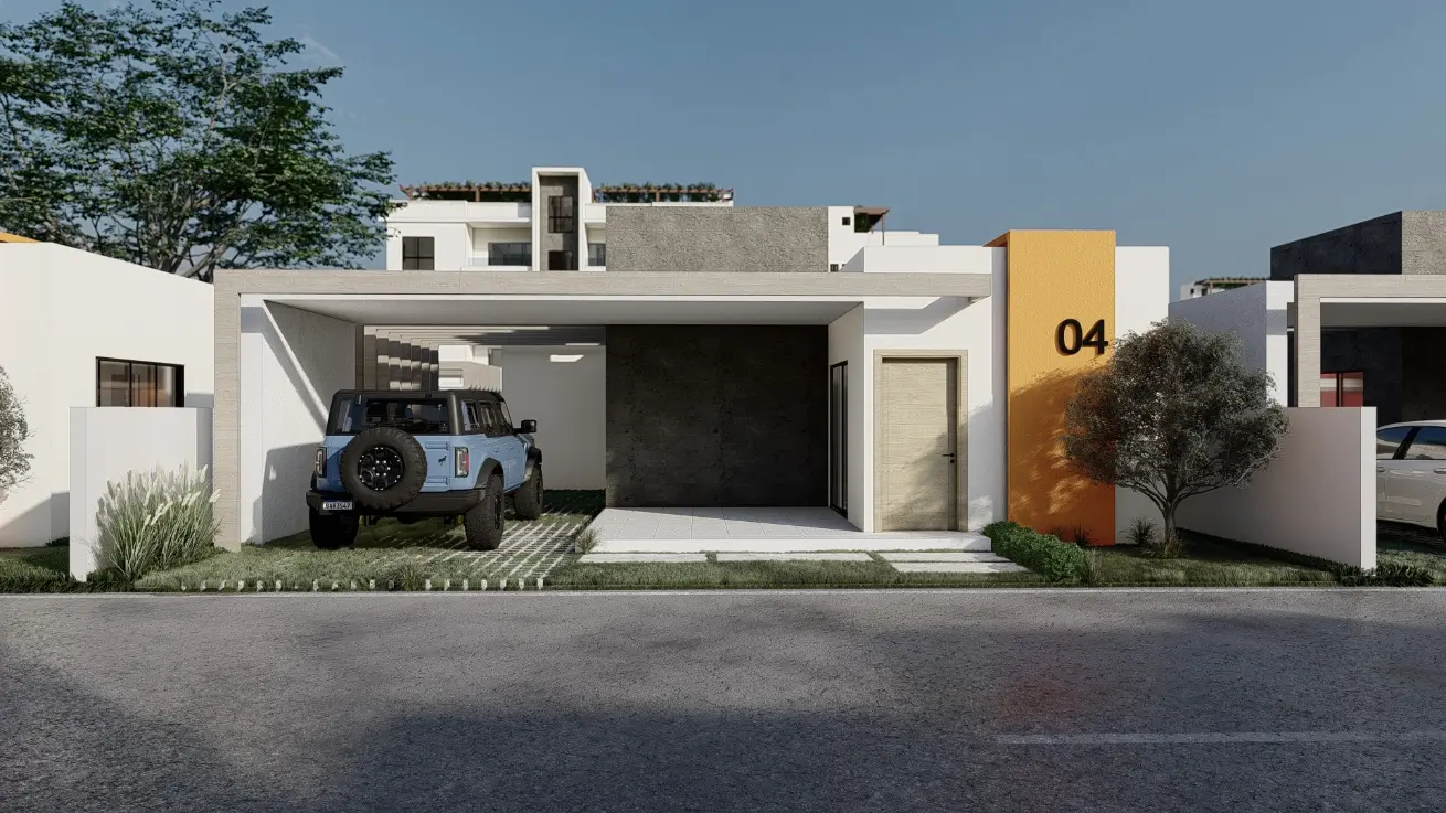 Elegant Two Bedroom Villa For Sale In Paraiso Del Rey, Punta Cana With Green Areas