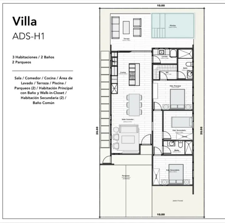 ID , Ciudad Bavaro, Three bedroom villa for sale in Punta Cana with golf course ()