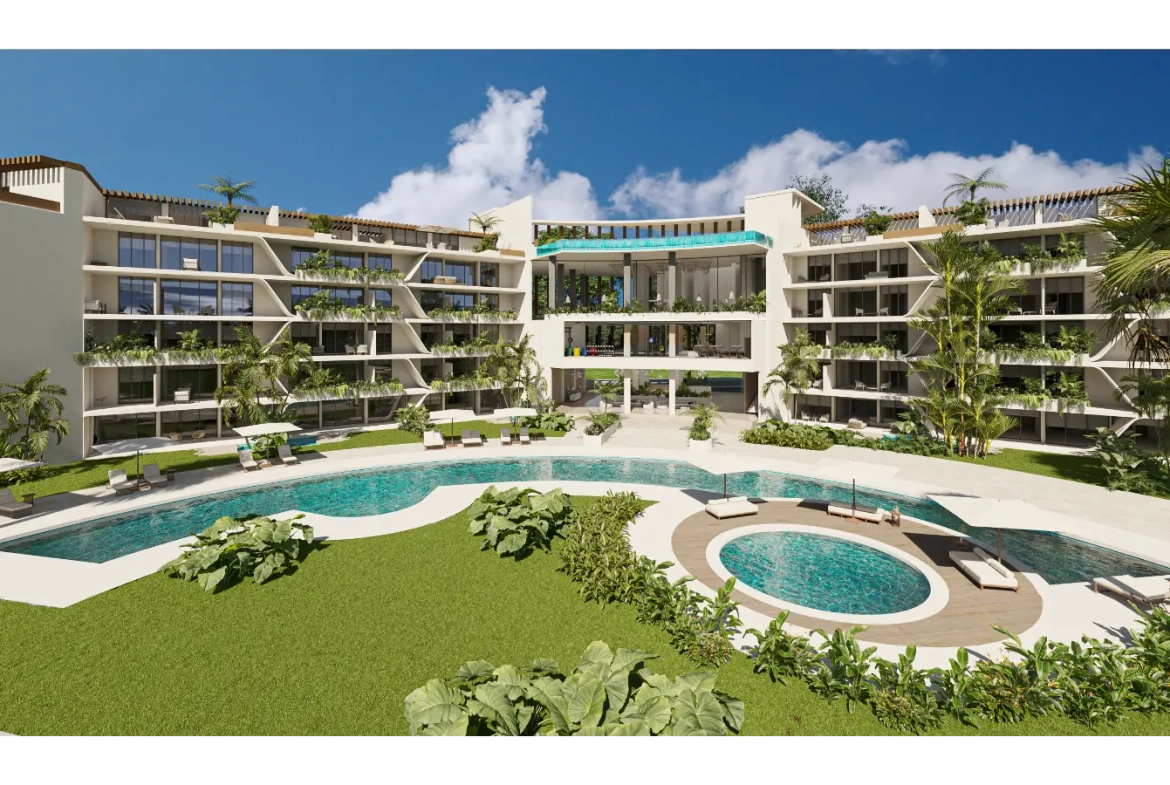 Coral Lake Resort. Appartement de deux chambres à vendre à Punta Cana avec terrasse
