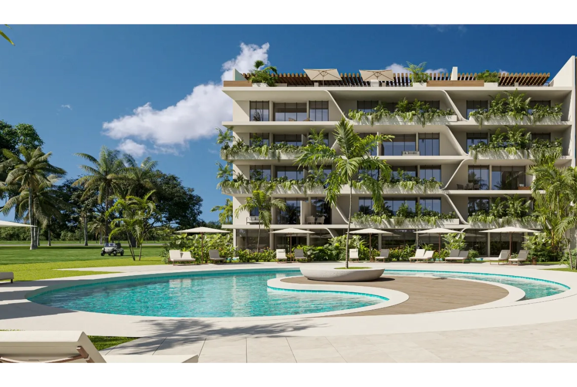 Coral Lake Resort. Appartement de deux chambres à vendre à Punta Cana avec terrasse
