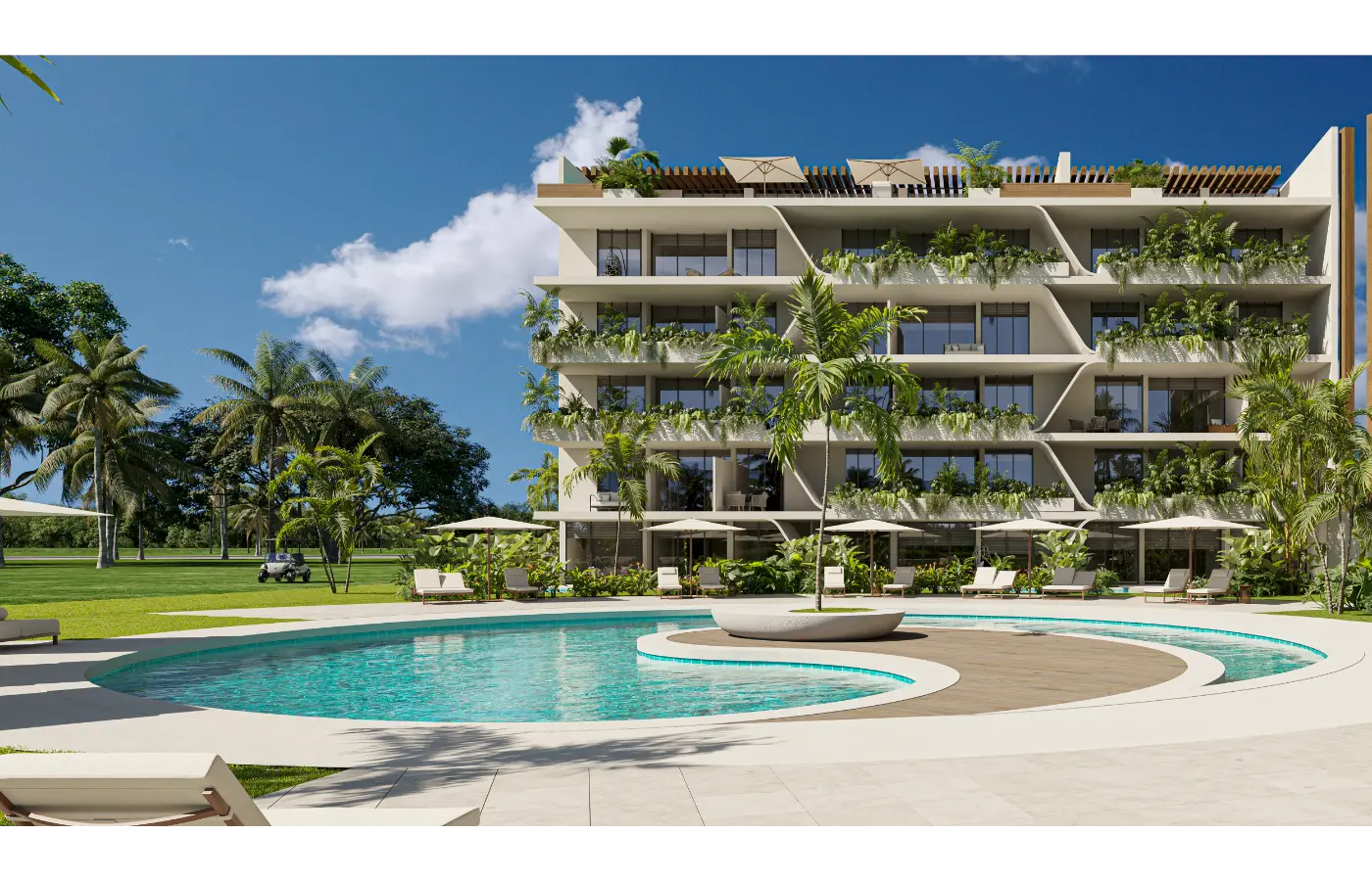 Coral Lake Resort. Appartement de deux chambres à vendre à Punta Cana avec terrasse