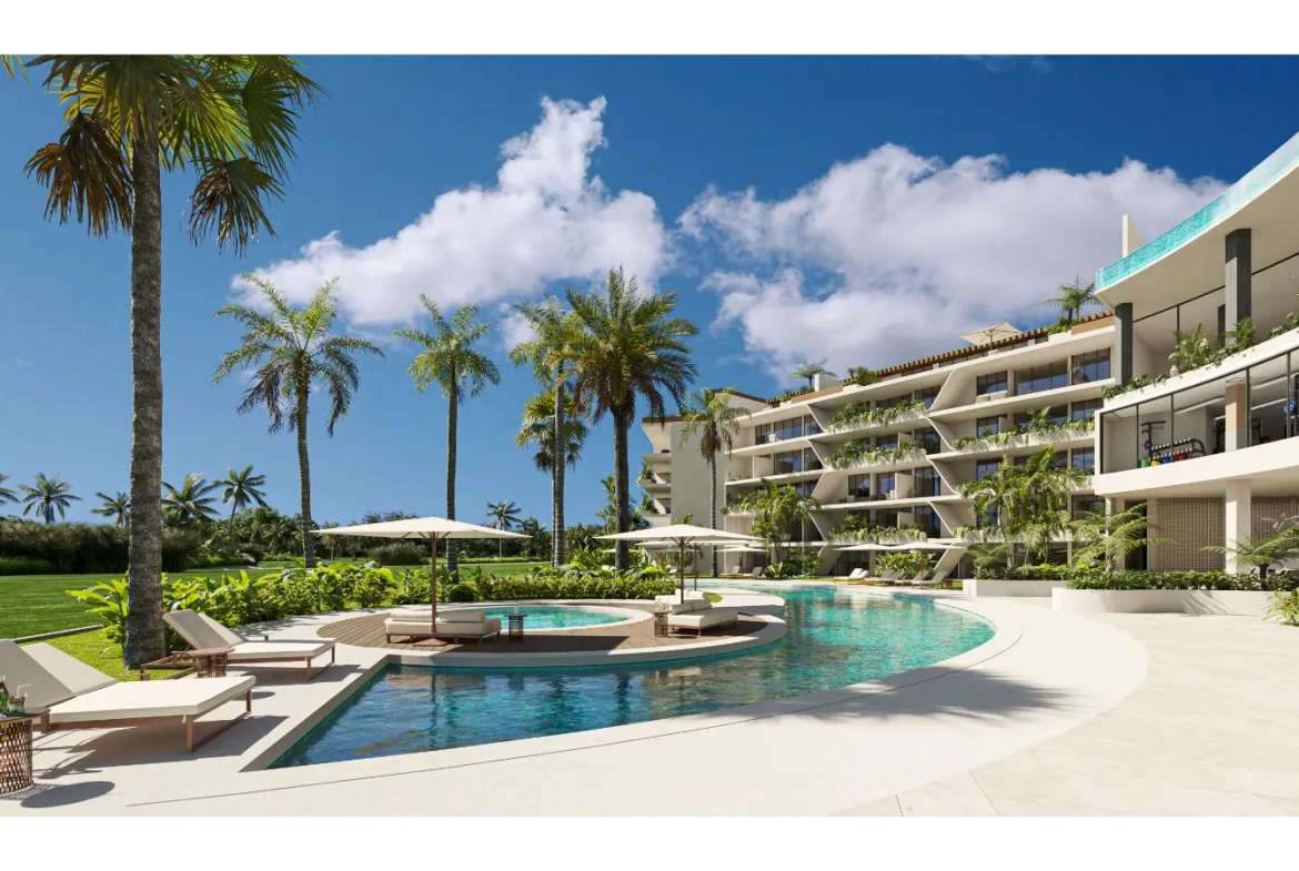 Coral Lake Resort. Appartement de deux chambres à vendre à Punta Cana avec terrasse