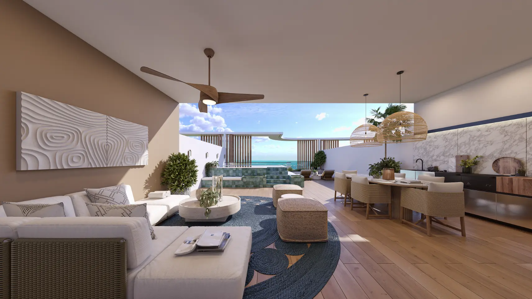 ID , Palm Beach Residences, Two Bedroom Apartment For Sale In Cap Cana With Picuzzi ()