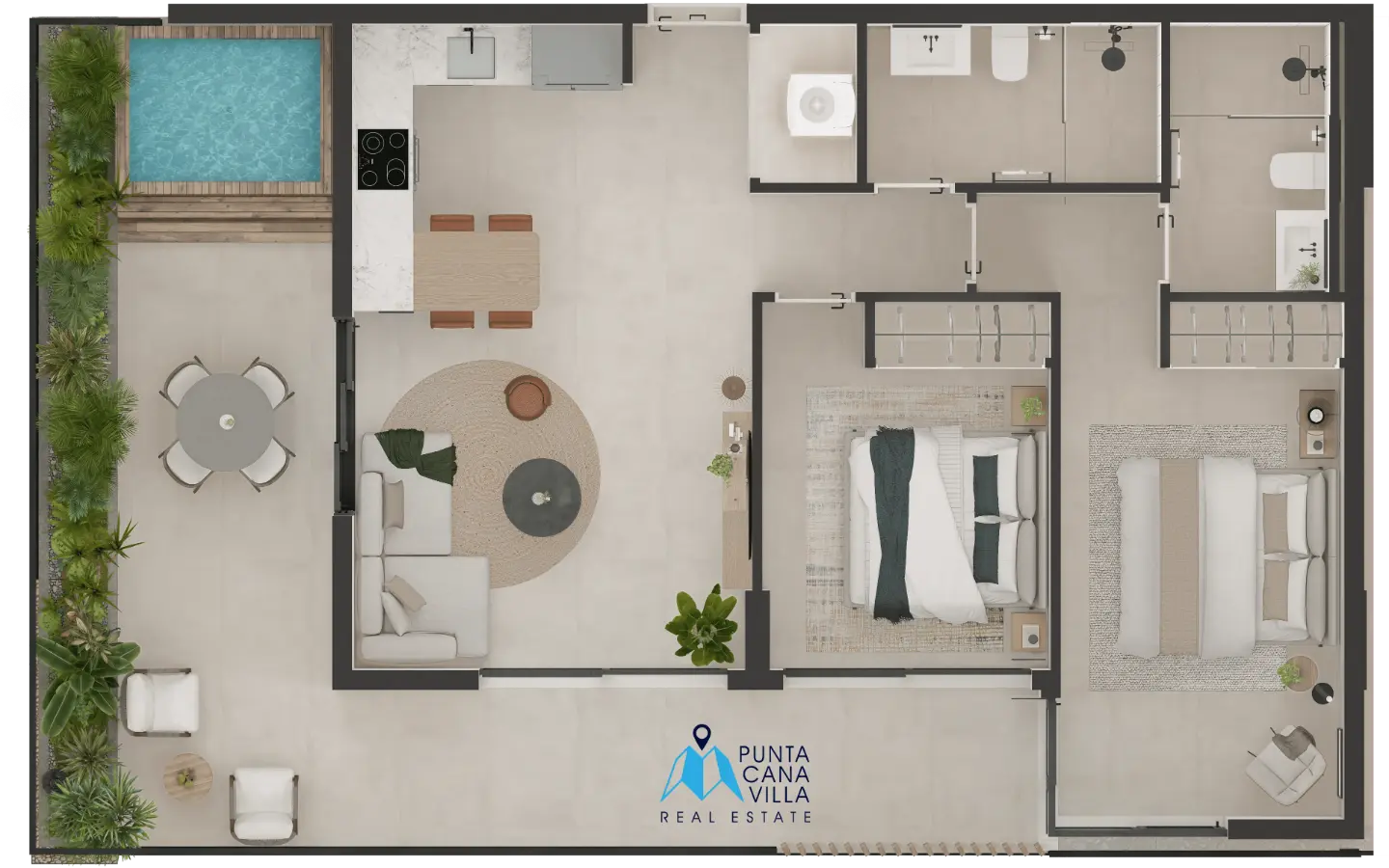 Oasis Bay, two bedroom condo for sale in Cana Bay, Punta Cana ()