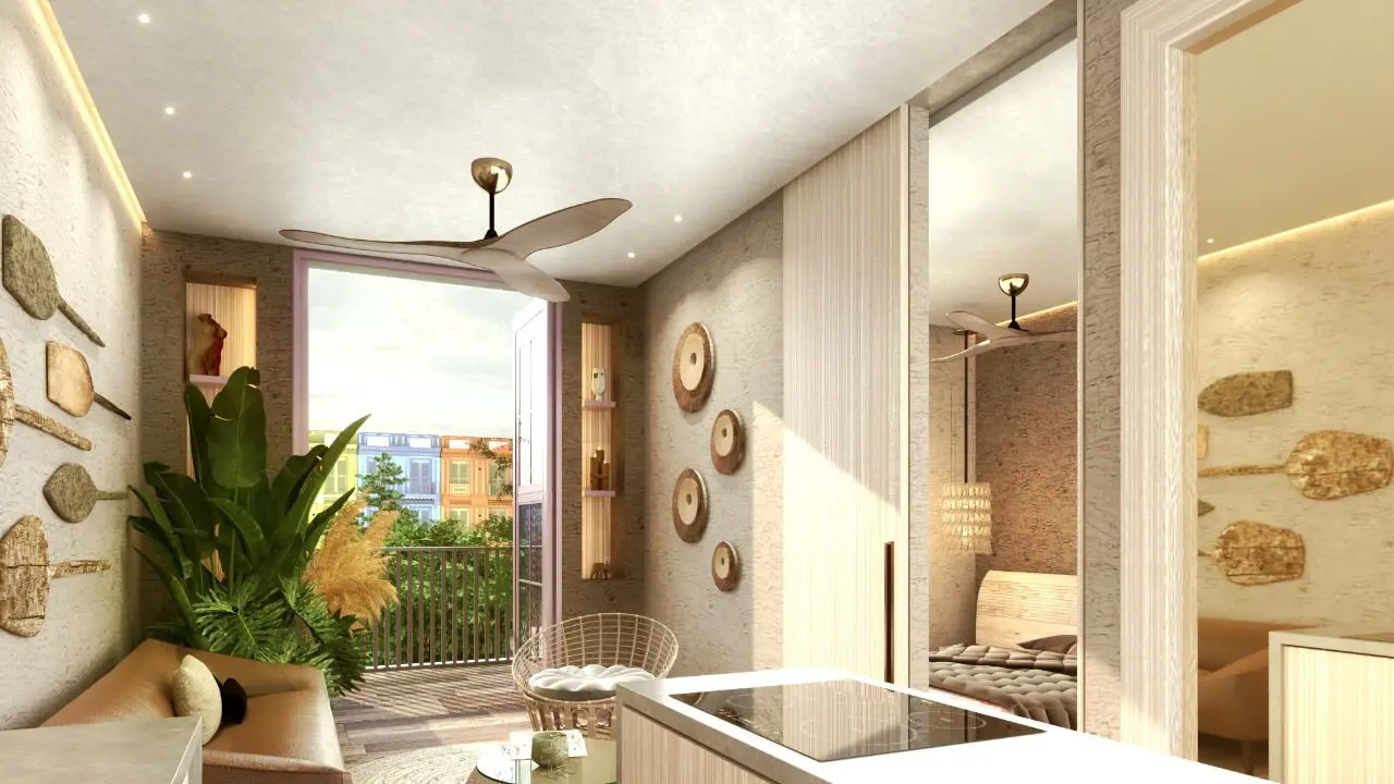 Pueblito Caribeno, Apartamento De Un Dormitorio En Venta En Punta Cana Con Vista A La Calle
