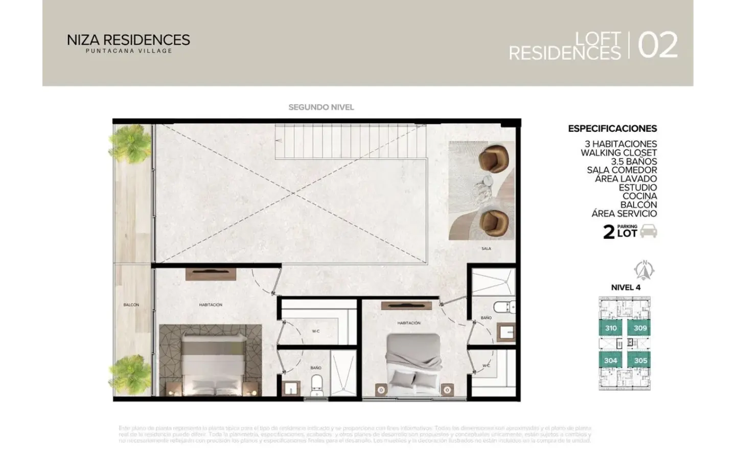 ID , Niza Residences, Three Bedroom Apartment For Sale In Punta Cana Village ()