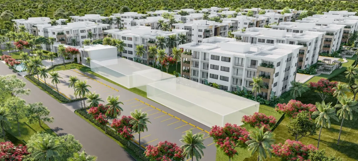 ID , Garden City, Two Bedroom Apartment For Sale In Bavaro, Punta Cana With Lobby ()