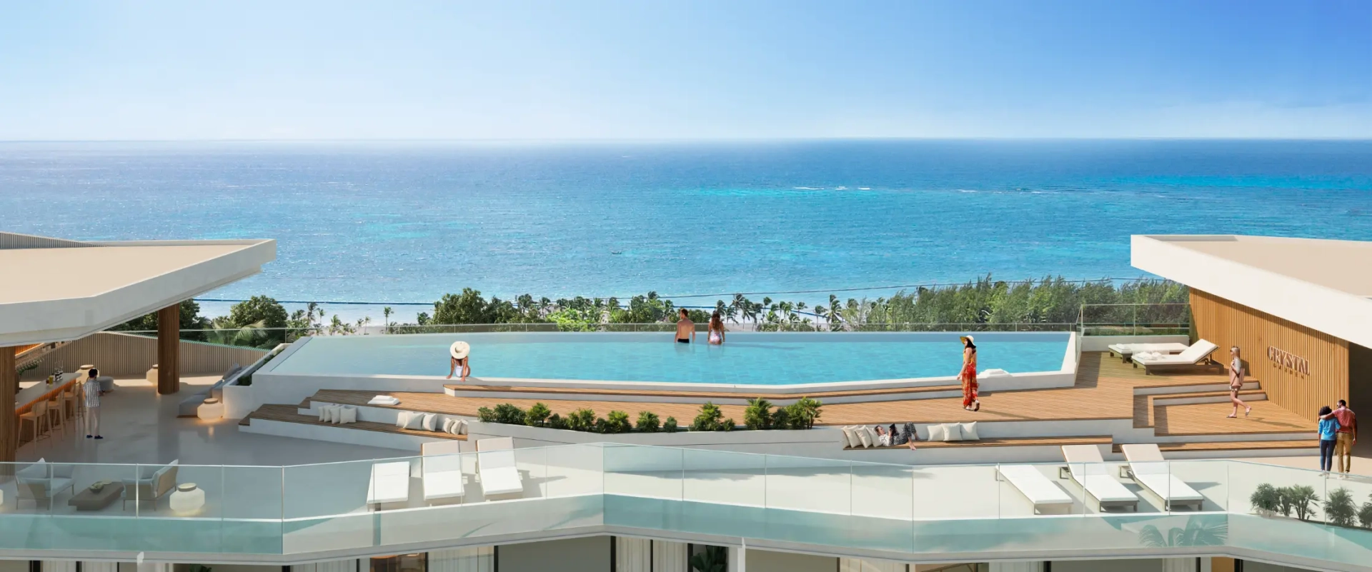 Las Iguanas: Penthouse de un dormitorio en venta en Crystal Garden, Cap Cana con vistas a la piscina