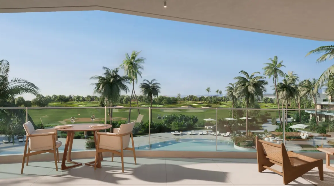 Las Iguanas: Penthouse de un dormitorio en venta en Crystal Garden, Cap Cana con vistas a la piscina