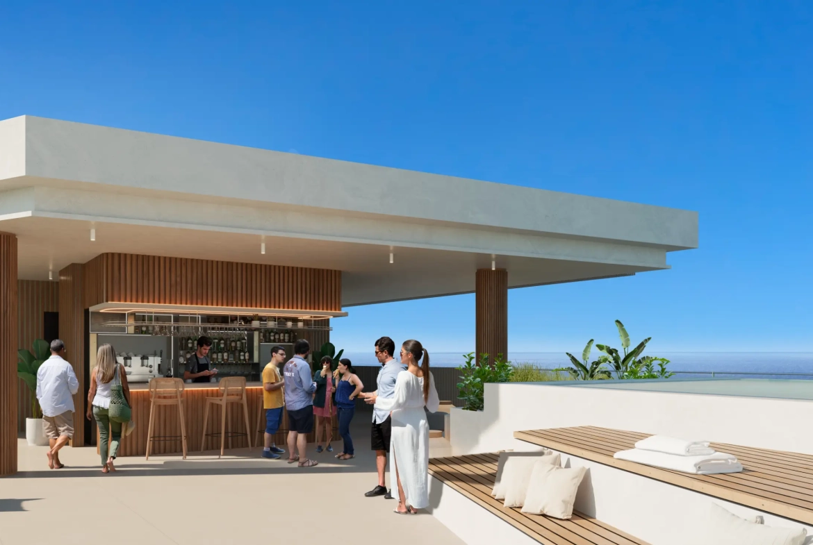 Las Iguanas: Penthouse de un dormitorio en venta en Crystal Garden, Cap Cana con vistas a la piscina