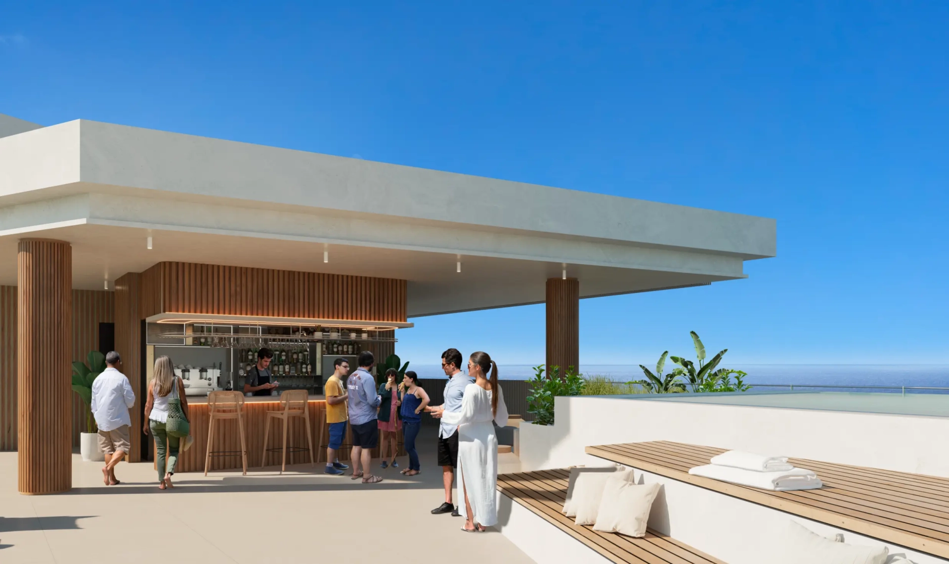 Las Iguanas: Penthouse de un dormitorio en venta en Crystal Garden, Cap Cana con vistas a la piscina