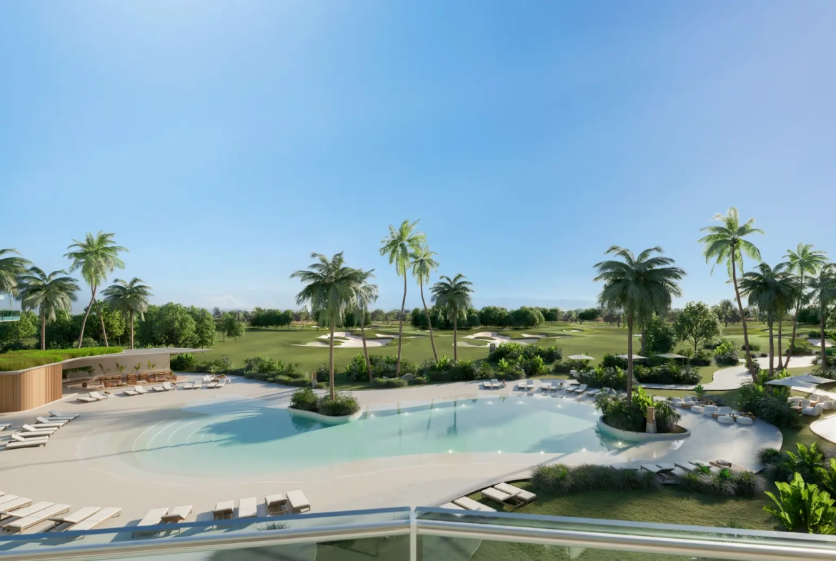 Las Iguanas: Penthouse de un dormitorio en venta en Crystal Garden, Cap Cana con vistas a la piscina