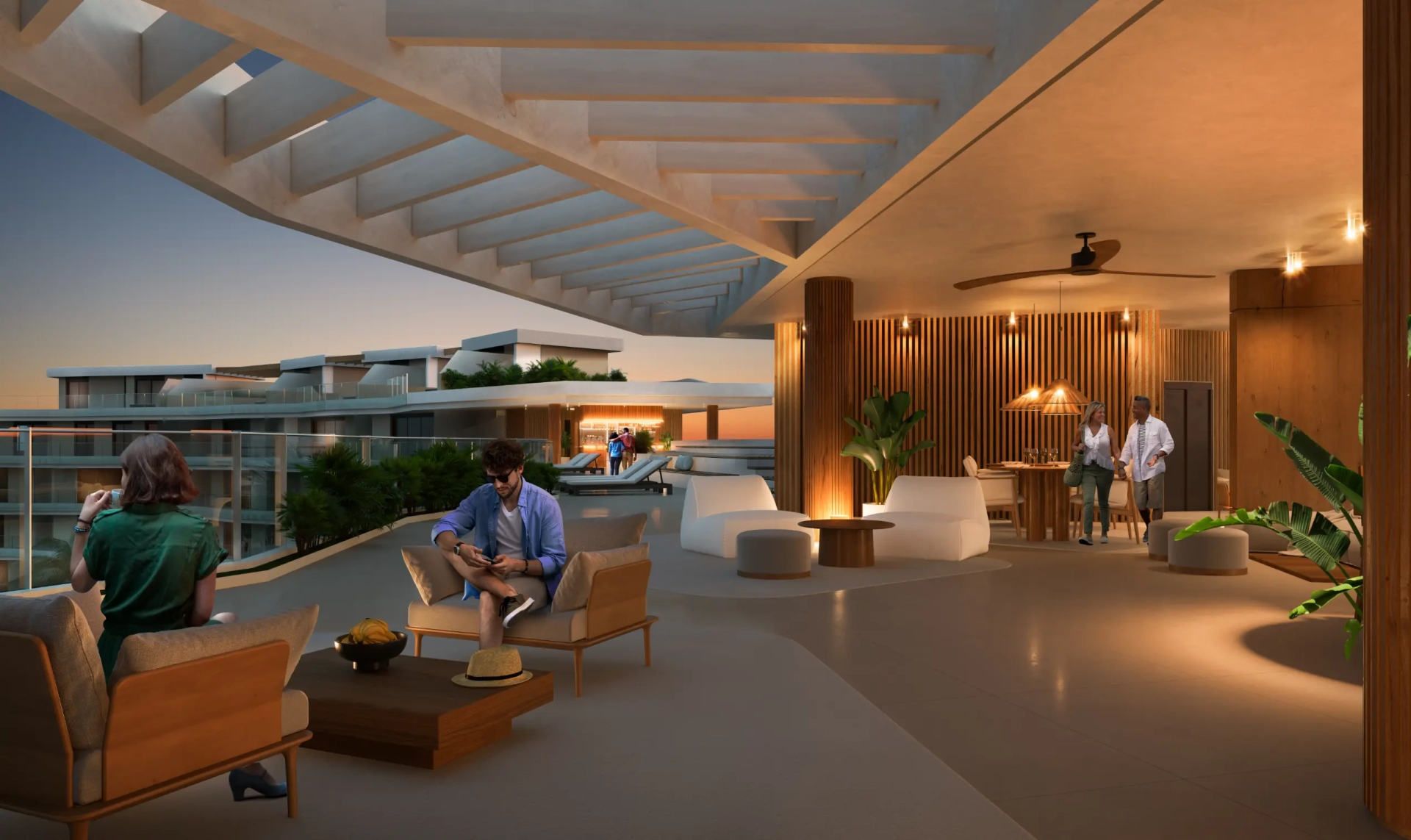 Las Iguanas: Penthouse de un dormitorio en venta en Crystal Garden, Cap Cana con vistas a la piscina