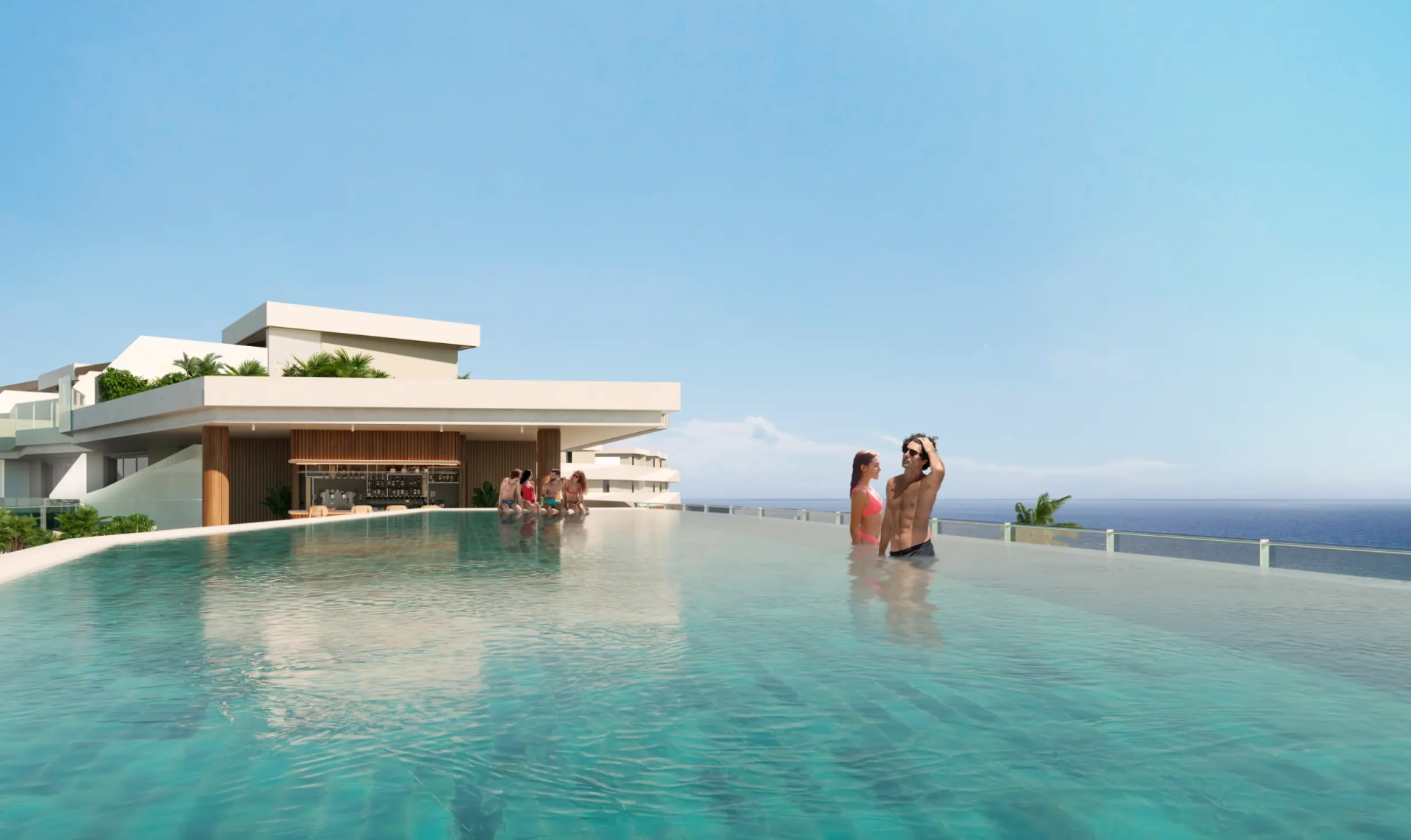 Las Iguanas: Penthouse de un dormitorio en venta en Crystal Garden, Cap Cana con vistas a la piscina