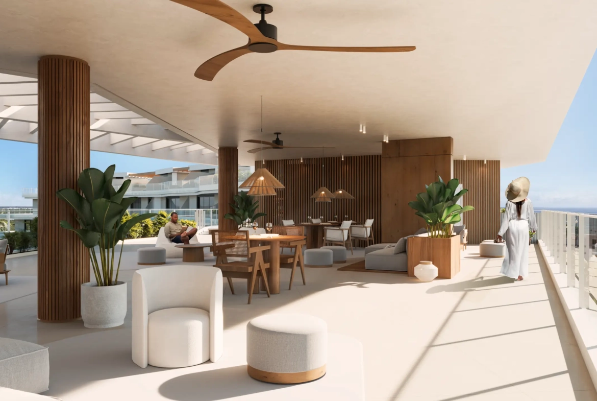 Las Iguanas: Penthouse de un dormitorio en venta en Crystal Garden, Cap Cana con vistas a la piscina