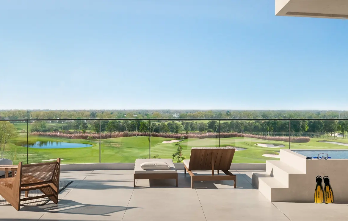 Las Iguanas: Penthouse de un dormitorio en venta en Crystal Garden, Cap Cana con vistas a la piscina