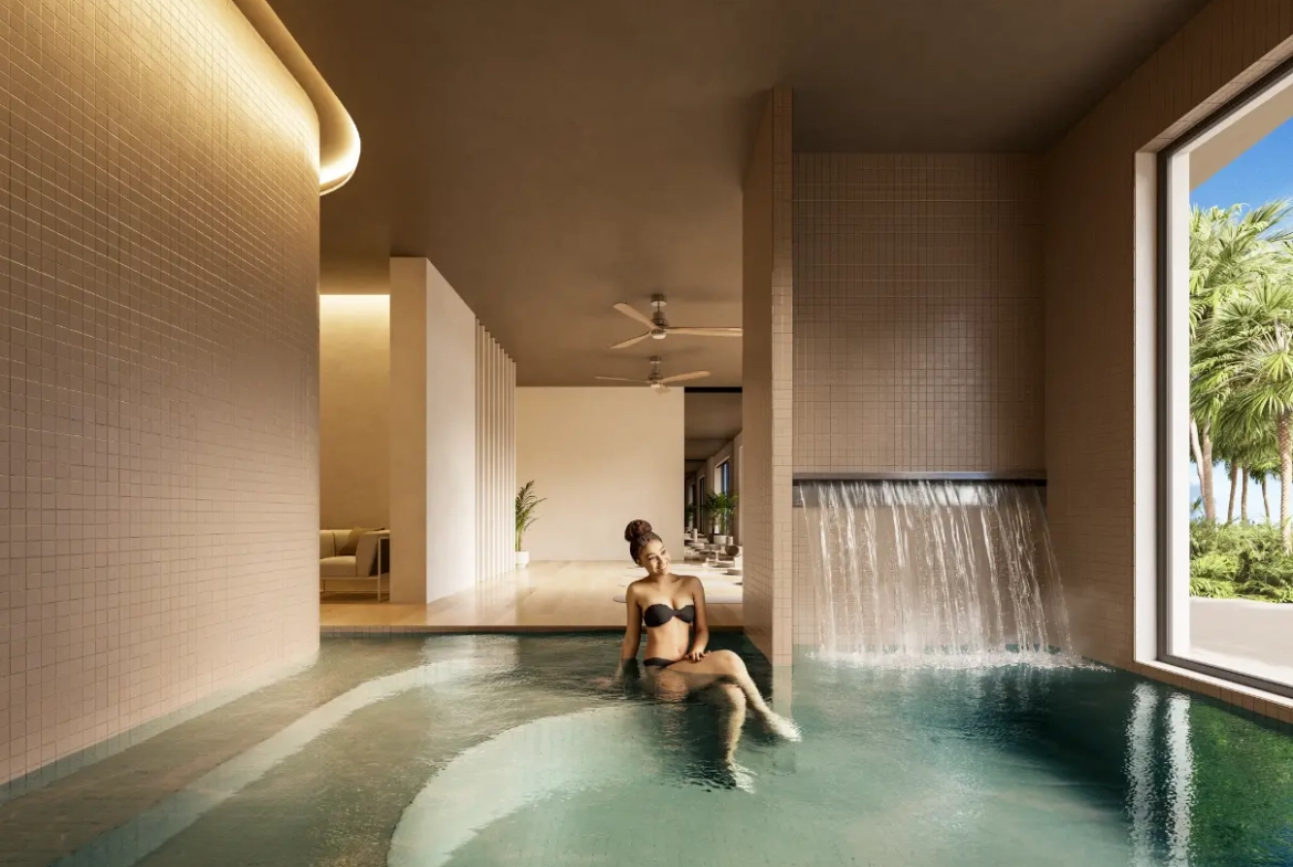 Las Iguanas: Penthouse de un dormitorio en venta en Crystal Garden, Cap Cana con vistas a la piscina