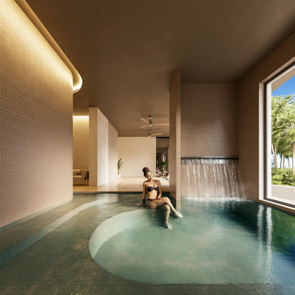 Las Iguanas: Penthouse de un dormitorio en venta en Crystal Garden, Cap Cana con vistas a la piscina