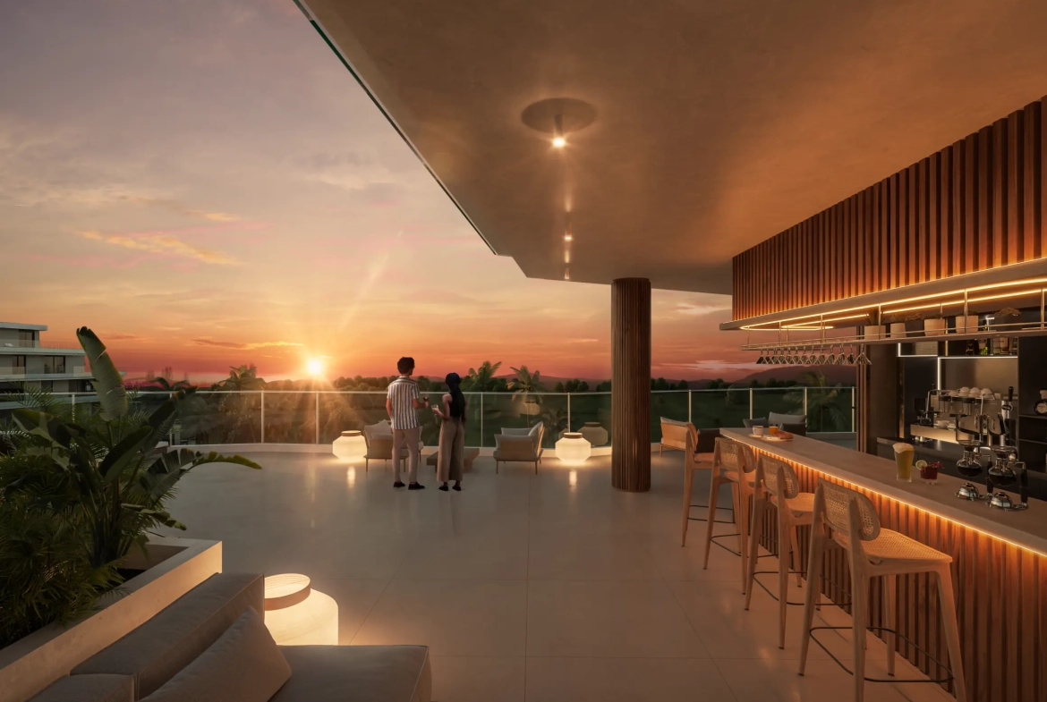 Las Iguanas: Penthouse de un dormitorio en venta en Crystal Garden, Cap Cana con vistas a la piscina