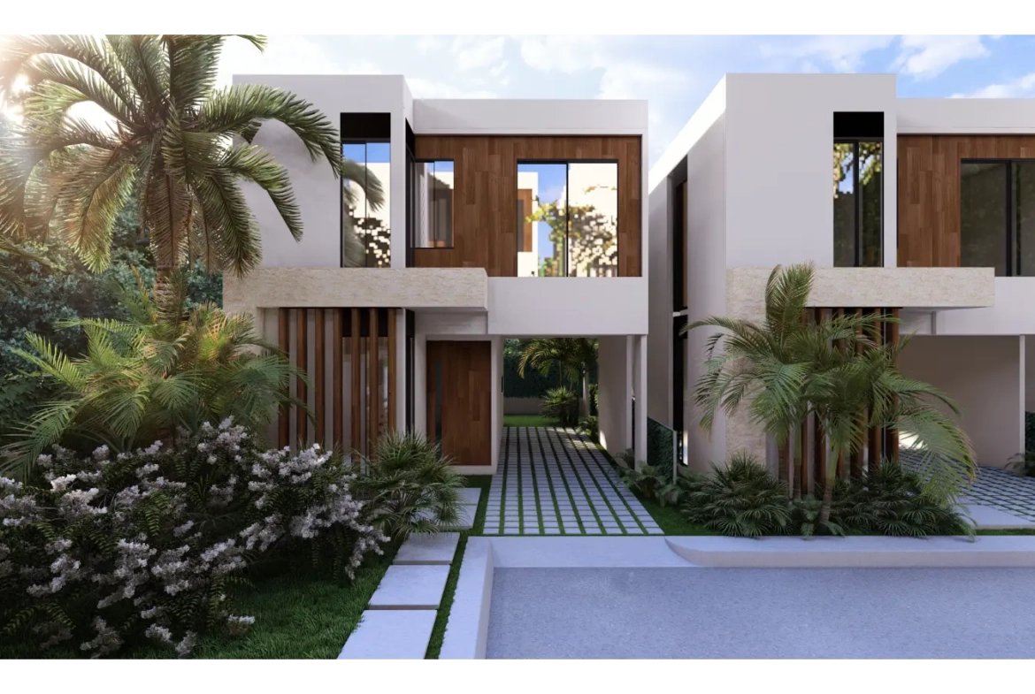 Cascais, Villa de tres dormitorios en venta en el centro de Punta Cana con Patio
